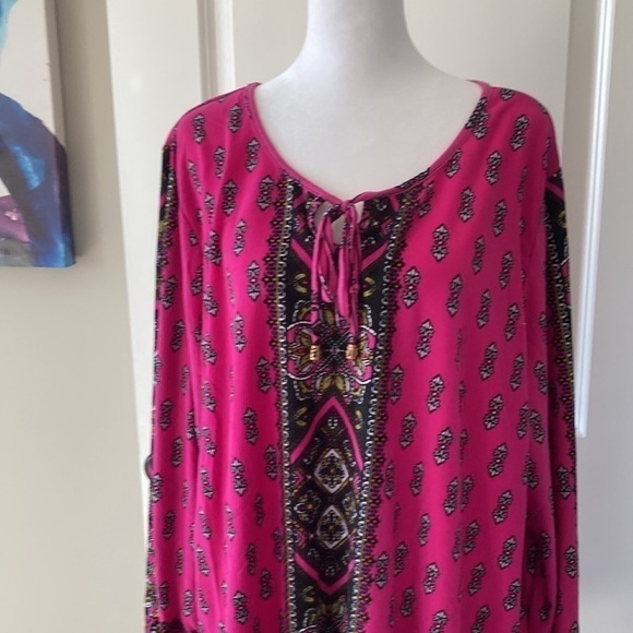 Catherines 2X purple top scoop neck long sleeves - Picture 5 of 9